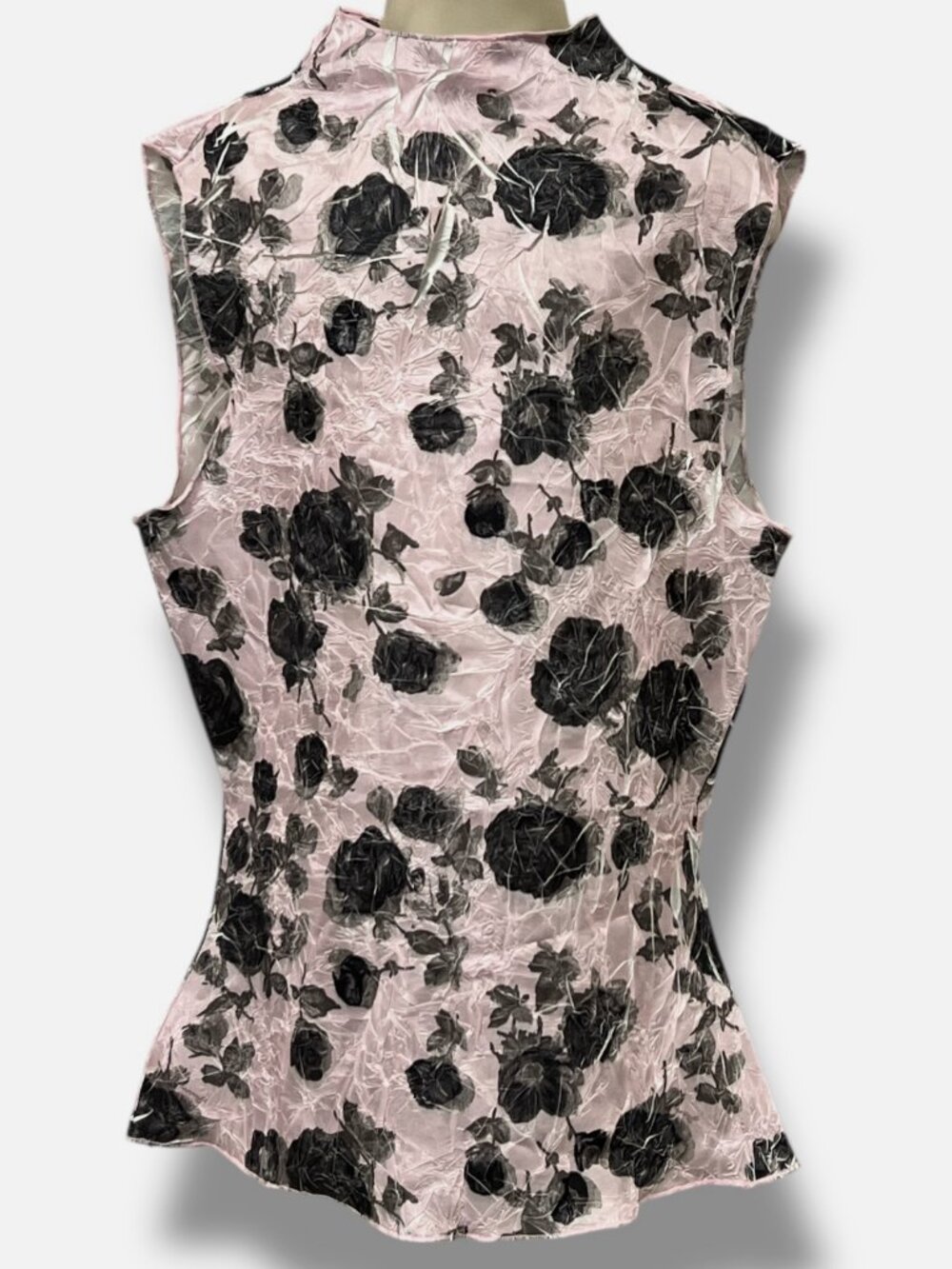 Ganni Women's Pink Floral Shibori-Dyed Print Sleeveless Top Size XXS/XS